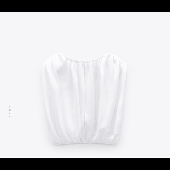 NWT Zara white shoulder pad cropped shirt M - Picture 2 of 7